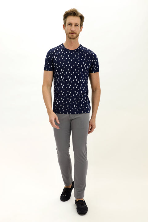 Mid Smoke Relaxed Fit Stretch Canvas / Chino Trousers