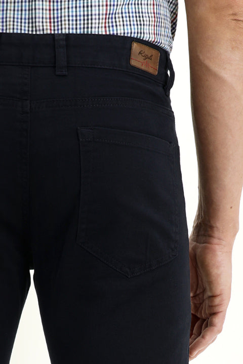 Koyu Lacivert Relaxed Fit Rahat Kesim Likralı Kanvas / Chino Pantolon