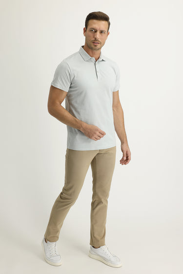 Camel Slim Fit Dar Kesim Likralı Kanvas / Chino Pantolon