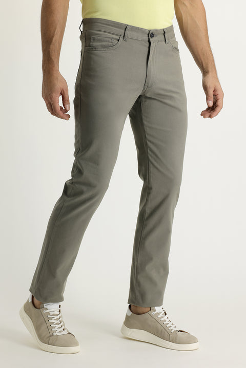 Çağla Yeşili Regular Fit Standart Kesim Likralı Kanvas / Chino Pantolon