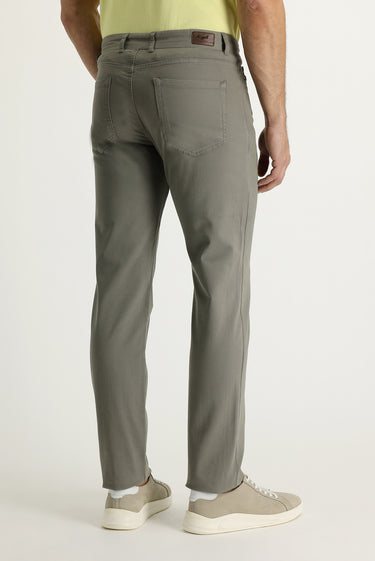 Çağla Yeşili Slim Fit Dar Kesim Likralı Kanvas / Chino Pantolon