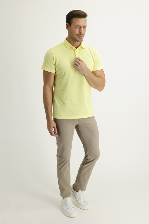 Açık Vizon Relaxed Fit Rahat Kesim Likralı Kanvas / Chino Pantolon