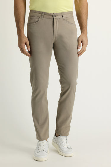Açık Vizon Slim Fit Dar Kesim Likralı Kanvas / Chino Pantolon