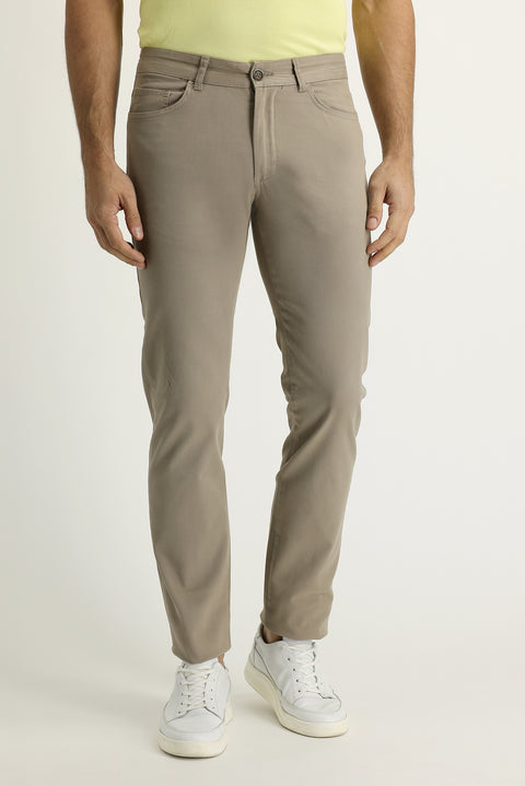 Açık Vizon Relaxed Fit Rahat Kesim Likralı Kanvas / Chino Pantolon