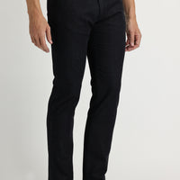 Siyah Regular Fit Likralı Kanvas / Chino Pantolon