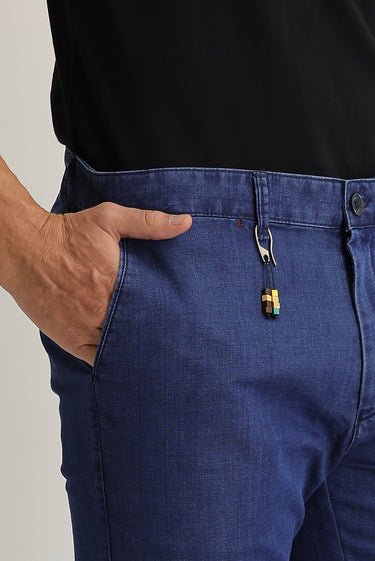 Açık Mavi Relaxed Fit Rahat Kesim Likralı Denim Look Pantolon