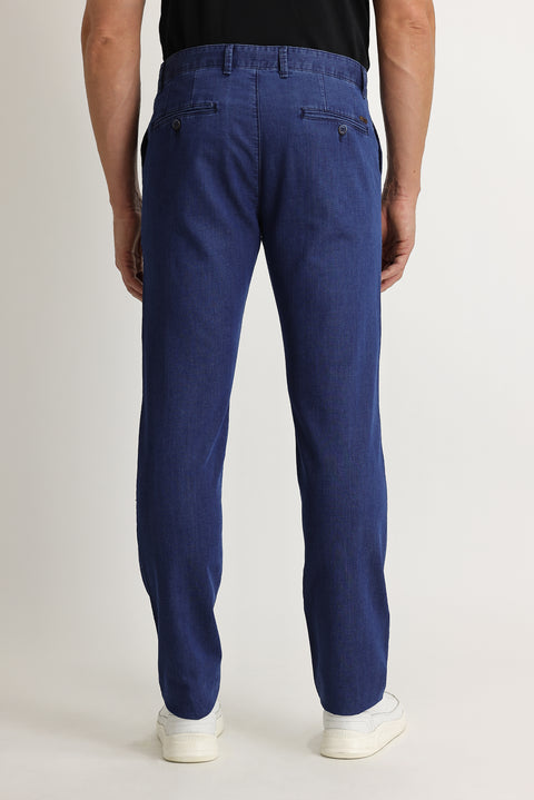 Açık Mavi Regular Fit Standart Kesim Likralı Denim Look Pantolon