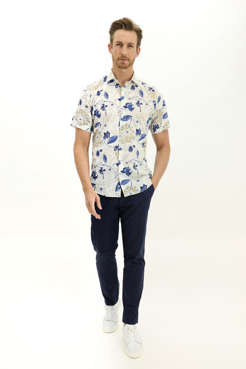 Koyu Lacivert Slim Fit Dar Kesim Likralı Kanvas / Chino Pantolon