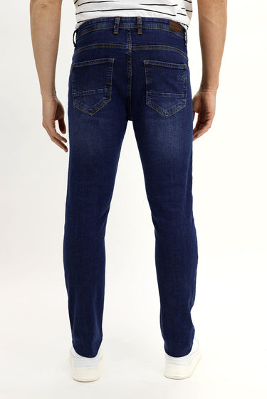 Koyu Mavi  Likralı Denim Pantolon