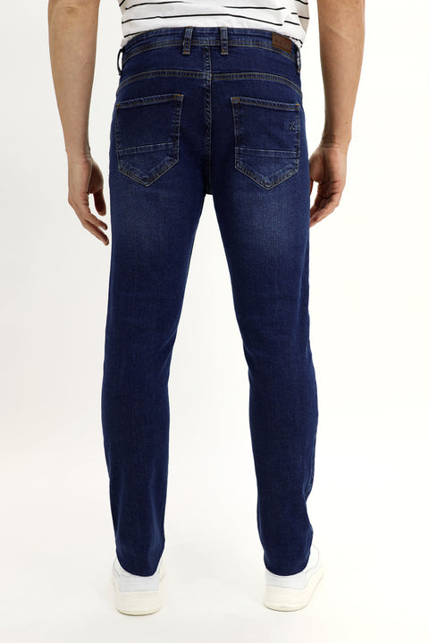 Dark Blue Slim Fit Stretch Denim Pants