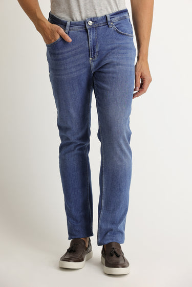 Havacı Mavi Regular Fit Likralı Denim Pantolon