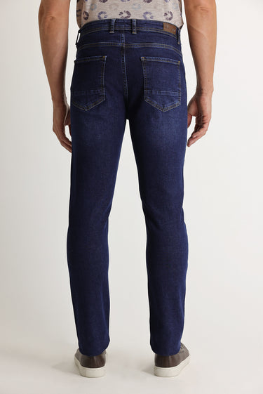 Koyu Mavi  Slim Fit Dar Kesim Likralı Denim Pantolon