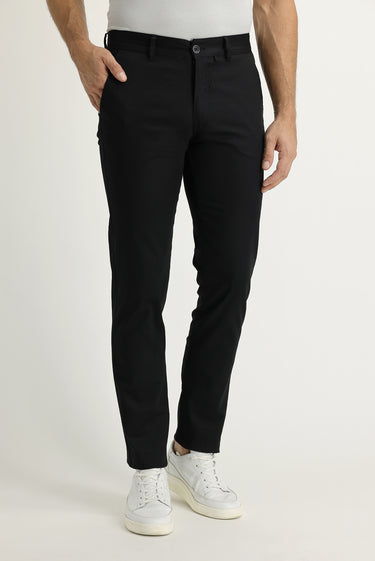 Siyah Slim Fit Dar Kesim Likralı Kanvas / Chino Pantolon