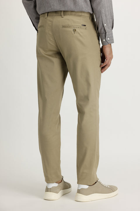 Orta Bej 6 Drop Regular Fit Standart Kesim Likralı Kanvas / Chino Pantolon