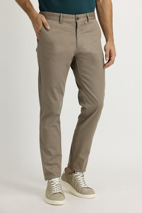 Açık Vizon Regular Fit Standart Kesim Likralı Kanvas / Chino Pantolon