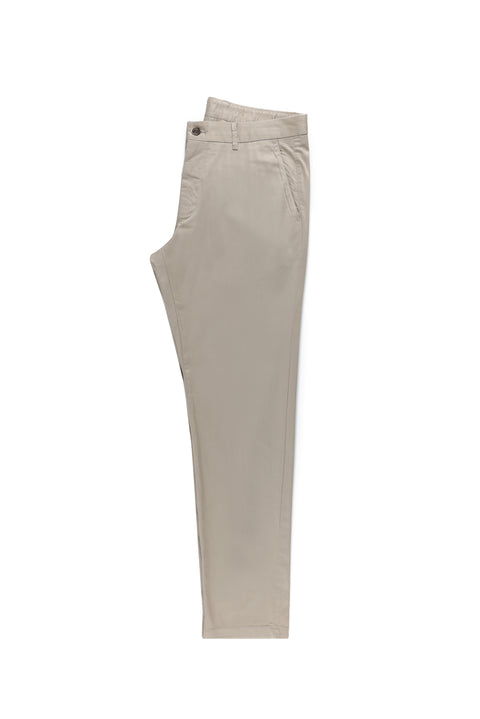 Orta Bej Regular Fit Standart Kesim Saten Likralı Kanvas / Chino Pantolon