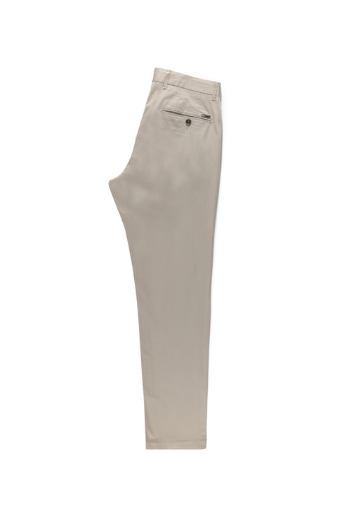 Orta Bej Regular Fit Standart Kesim Saten Likralı Kanvas / Chino Pantolon