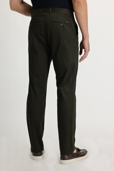 Orta Haki 6 Drop Regular Fit Standart Kesim Saten Likralı Kanvas / Chino Pantolon