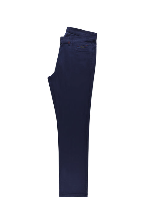 Açık Lacivert Relaxed Fit Rahat Kesim Likralı Kanvas / Chino Pantolon