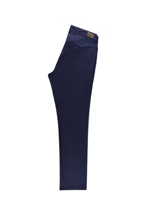 Açık Lacivert Regular Fit Standart Kesim Likralı Kanvas / Chino Pantolon
