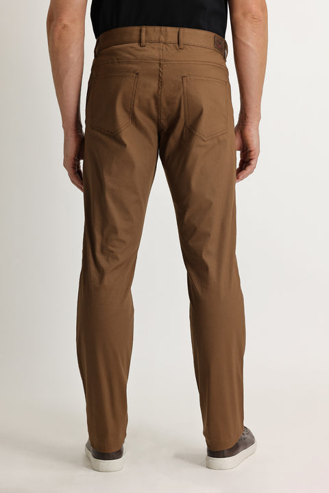 Medium Coffee Slim Fit Stretch Canvas / Chino Trousers