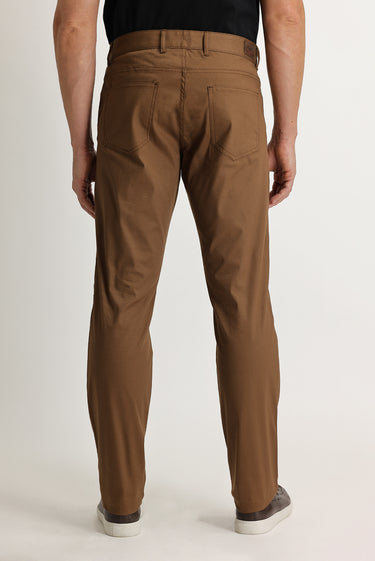 Orta Kahve Slim Fit Dar Kesim Likralı Kanvas / Chino Pantolon