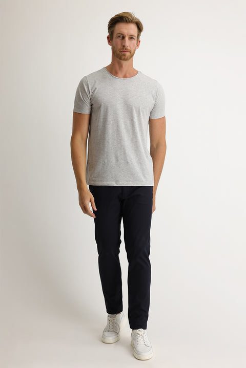 Koyu Lacivert Regular Fit Standart Kesim Kuşgözü Likralı Kanvas / Chino Pantolon