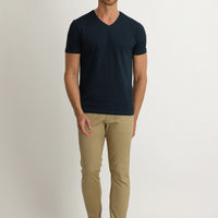 Light Camel Regular Fit Standard Cut Eyelet Lycra Canvas / Chino Trousers