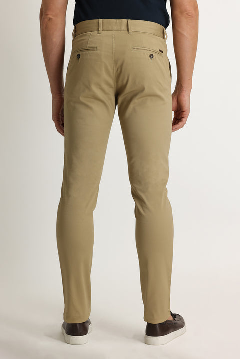 Açık Camel 6 Drop Regular Fit Standart Kesim Kuşgözü Likralı Kanvas / Chino Pantolon