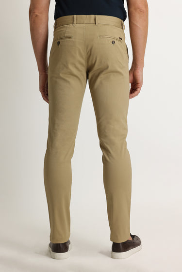 Açık Camel Slim Fit Dar Kesim Kuşgözü Likralı Kanvas / Chino Pantolon
