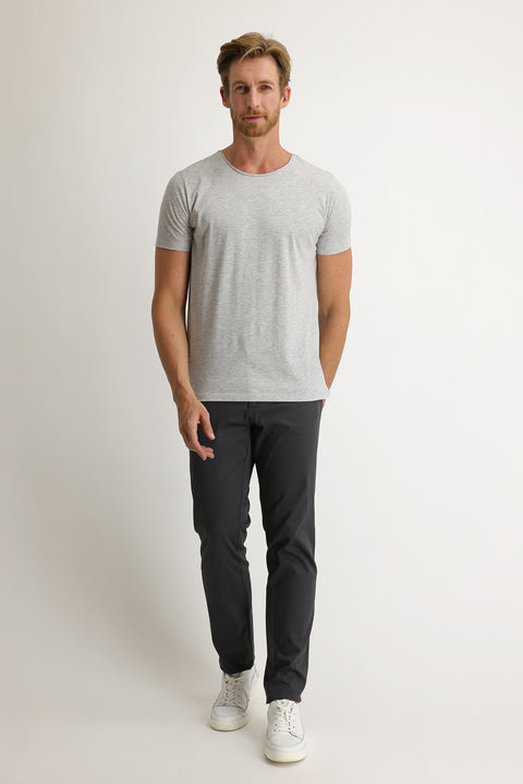 Dark Anthracite Relaxed Fit Eyelet Stretch Canvas / Chino Trousers