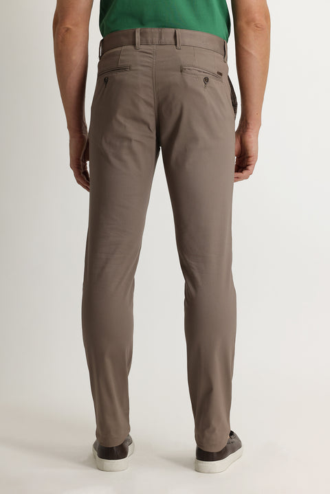 Açık Vizon 7 Drop Slim Fit Dar Kesim Kuşgözü Likralı Kanvas / Chino Pantolon