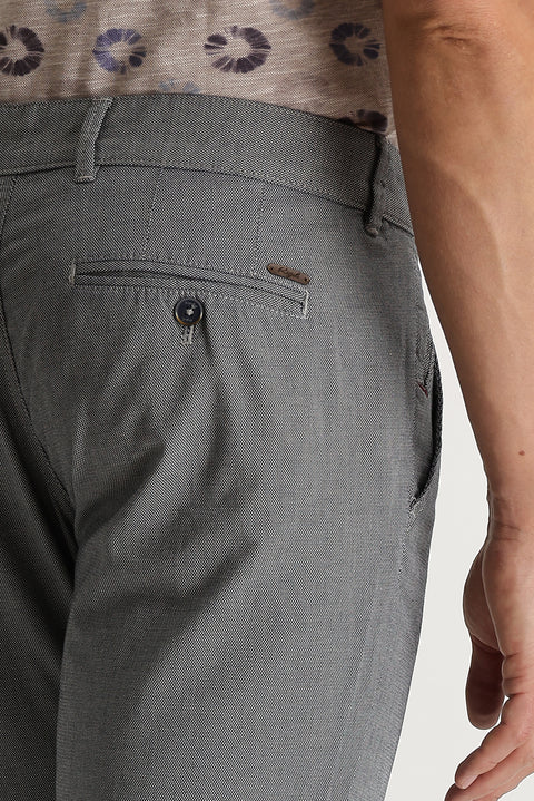 Siyah Relaxed Fit Rahat Kesim Kuşgözü Likralı Kanvas / Chino Pantolon