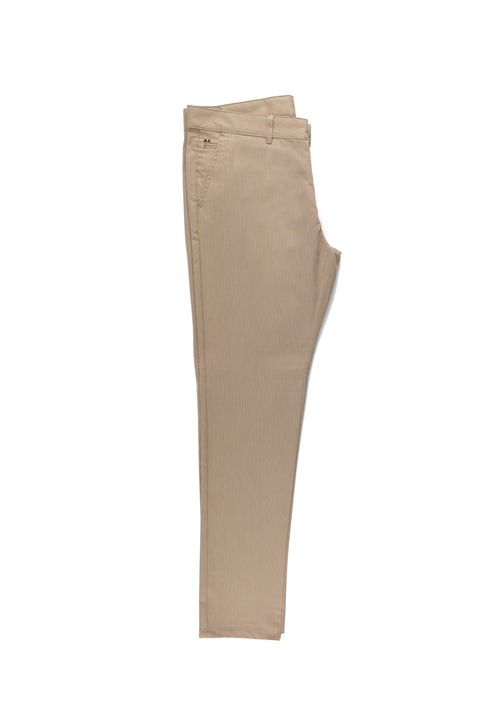 Dark Brown Relaxed Fit Stretch Canvas / Chino Trousers