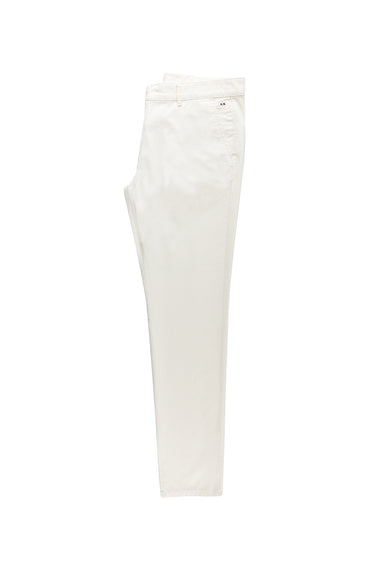  Beyaz Slim Fit Dar Kesim Likralı Kanvas / Chino Pantolon