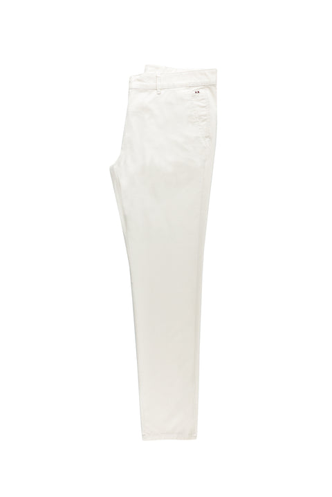 Beyaz Regular Fit Standart Kesim Likralı Kanvas / Chino Pantolon