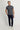Koyu Lacivert Slim Fit Dar Kesim Beli Lastikli İpli Likralı Pantolon