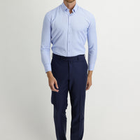 Medium Navy 6 Drop Regular Fit Standard Cut Classic Fabric Wool Trousers