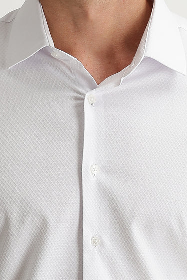  Beyaz Uzun Kol Slim Fit Dar Kesim Manşetli Klasik Pamuklu Gömlek