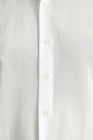  Beyaz Uzun Kol Slim Fit Dar Kesim Desenli Gömlek
