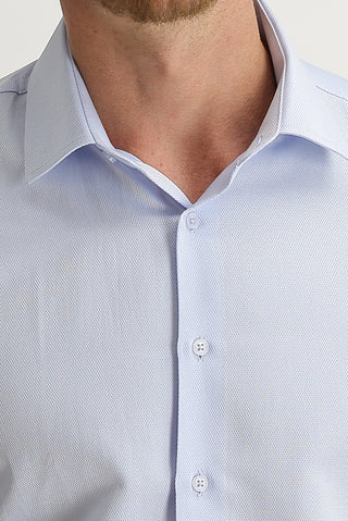  Uçuk Mavi Uzun Kol Slim Fit Dar Kesim Desenli Gömlek