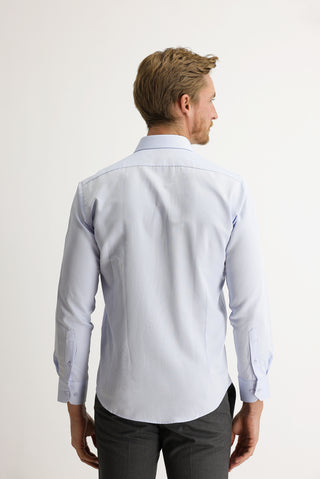  Uçuk Mavi Uzun Kol Slim Fit Dar Kesim Desenli Gömlek