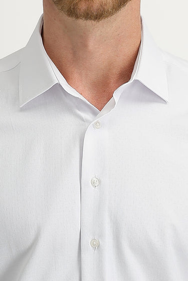  Beyaz Uzun Kol Slim Fit Dar Kesim Desenli Gömlek