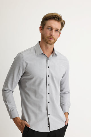  Siyah Uzun Kol Slim Fit Dar Kesim Desenli Gömlek