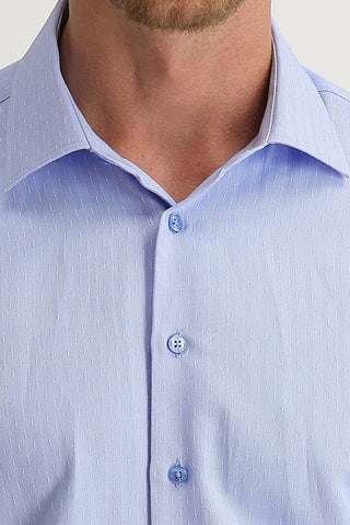  Koyu Mavi  Uzun Kol Slim Fit Dar Kesim Desenli Gömlek