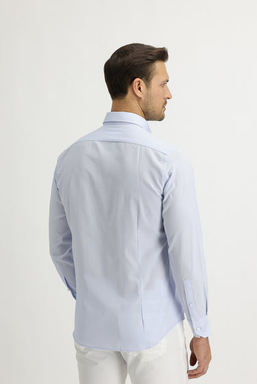 Açık Mavi Uzun Kol Slim Fit Dar Kesim Oxford Gömlek