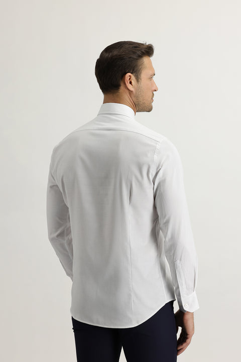 Beyaz Uzun Kol Slim Fit Dar Kesim Oxford Gömlek