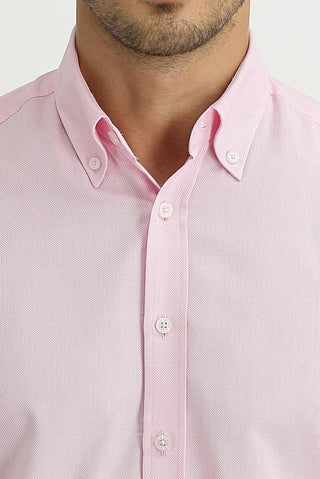  Pembe Uzun Kol Slim Fit Dar Kesim Oxford Gömlek