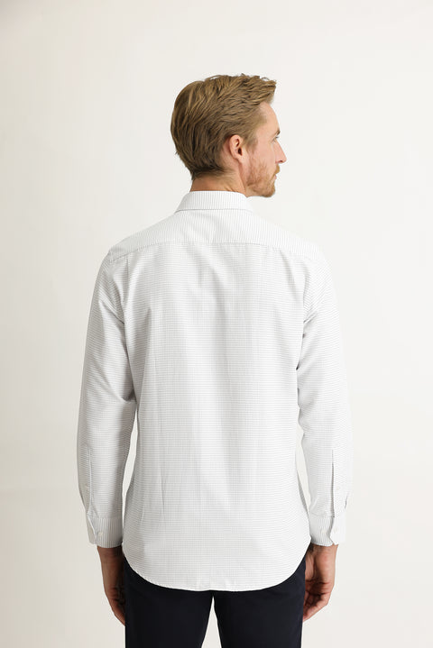 Siyah Uzun Kol Klasik Desenli Gömlek