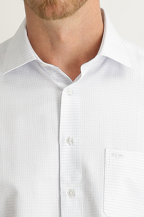 Açık Mavi Uzun Kol Klasik Desenli Gömlek